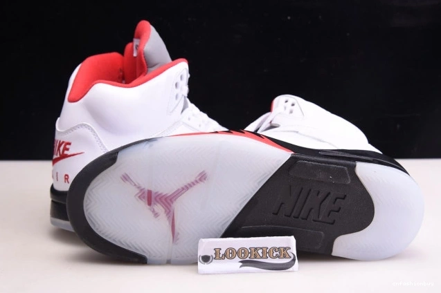 5 Tongue Fire DA1911-102 Retro Air Jordan (2020) Red Silver 0712